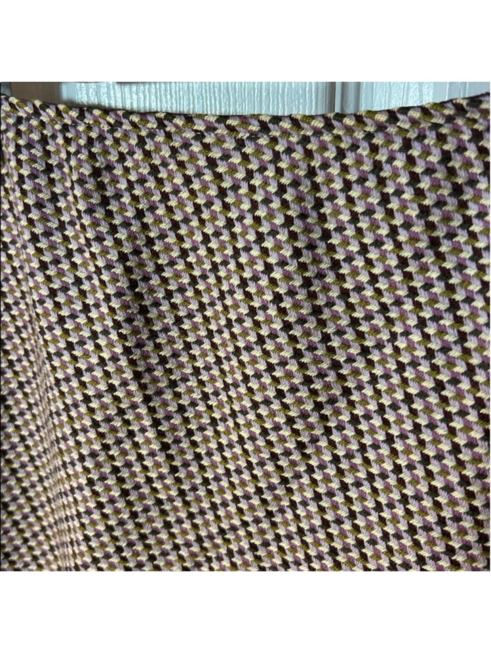 Anne Klein vintage wool aline purple and green midi skirt size 12 - Picture 2 of 5